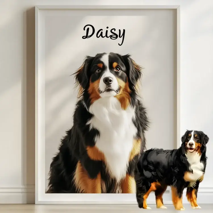 Custom Pet Portrait, Modern Pet Portrait (Framed &  Shipping) - Image 5