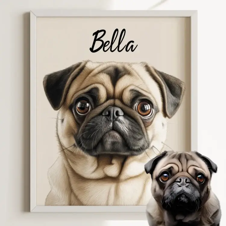 Custom Pet Portrait, Modern Pet Portrait  (only digital) - Image 4